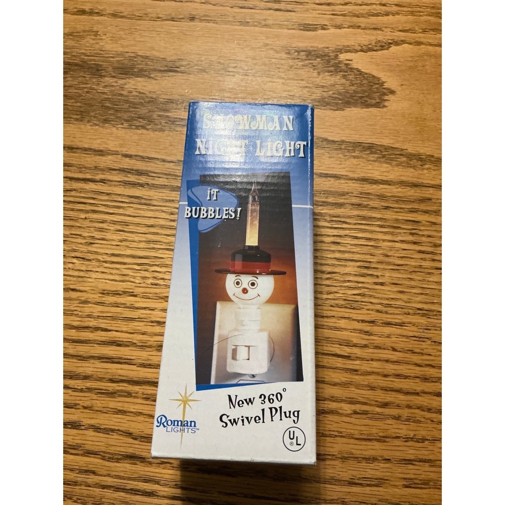 Special Roman Lights Snowman Night Light Bubbles 360 Swivel Plug UL Listed works